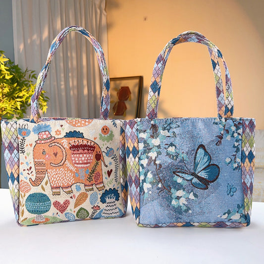 Cosbai - Geometric Lace Botanical & Animal Canvas Tote