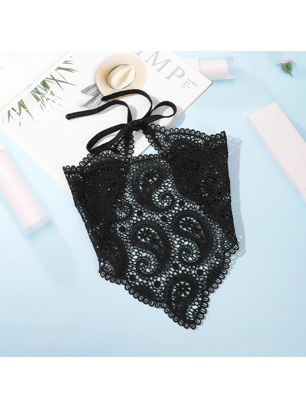 Scarvii Lace Paisley Tie Head Scarf