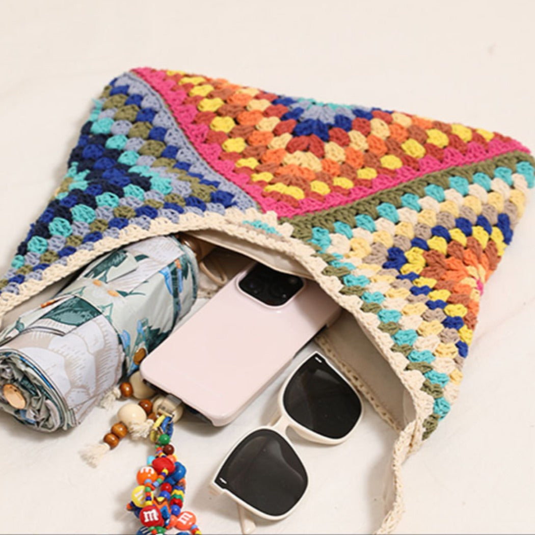 Cosbai - V-shape Crochet Shoulder Bag - Classic & Stylish