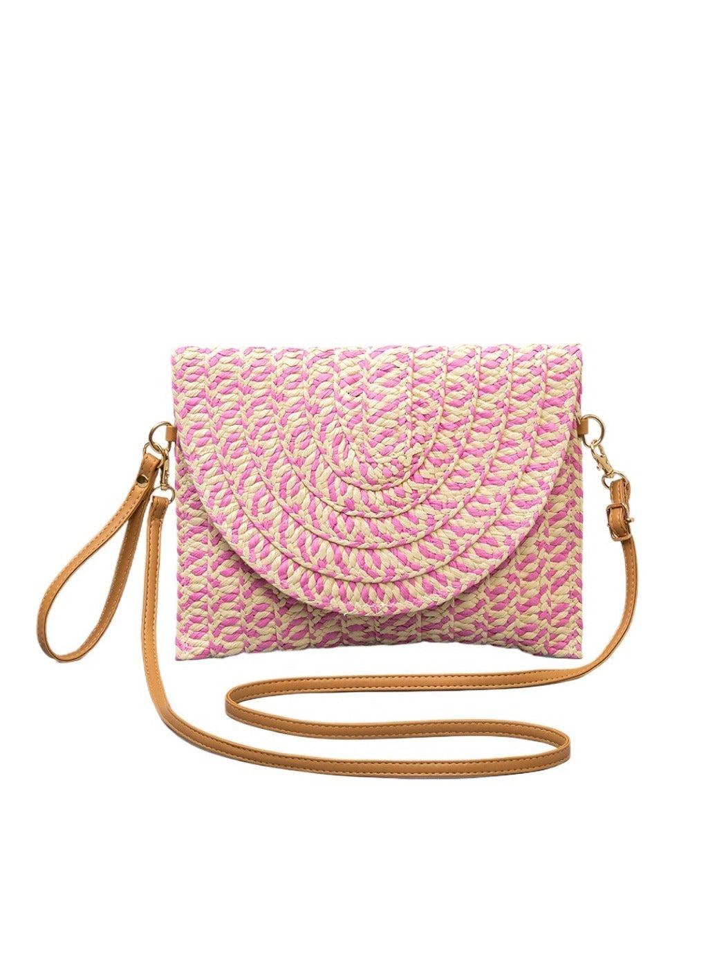 Cosbai - 2-in-1 Minimalist Woven Clutch & Crossbody Bag