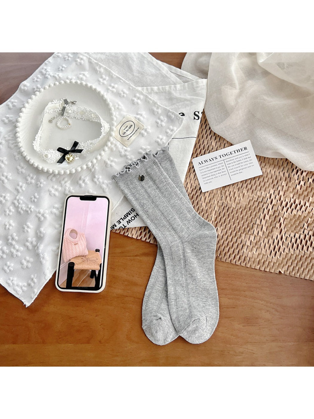 Rufia - Disc Decor Women's Mid-Calf Capsule Socks