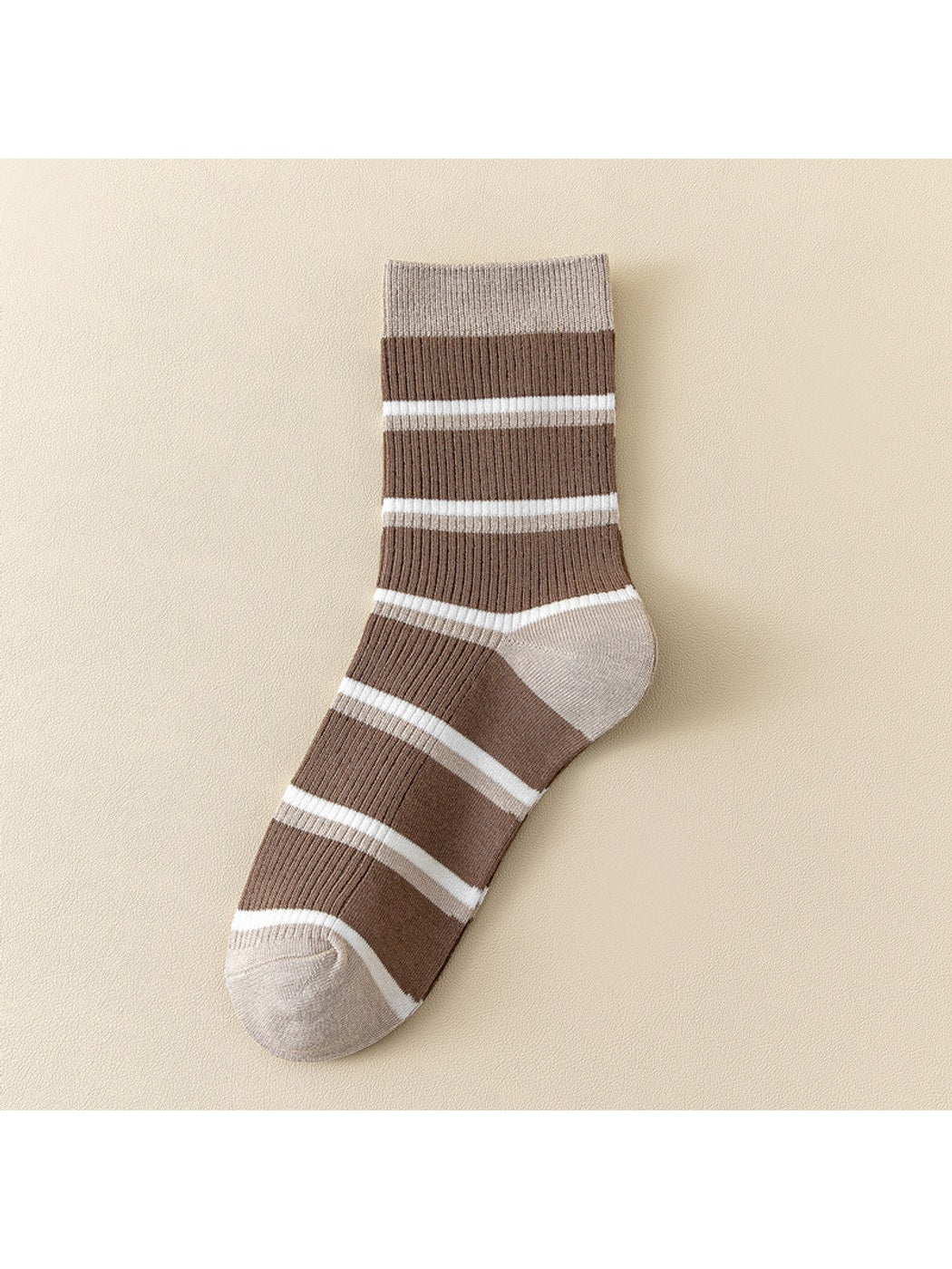 Rufia - Preppy Colorblock Striped Casual Crew Socks