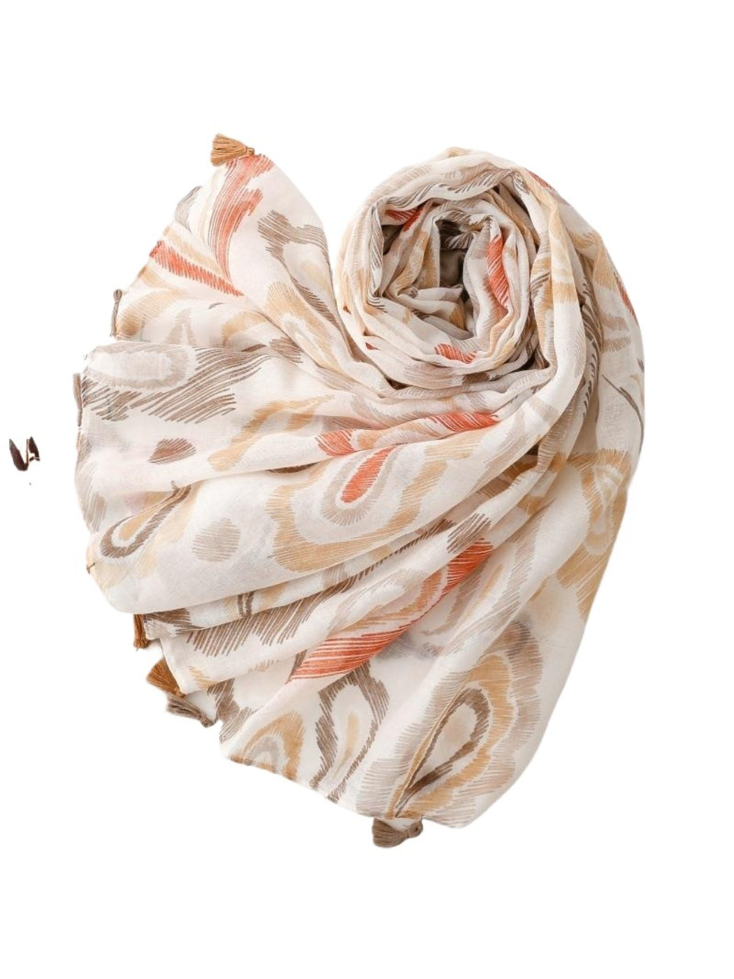 Scarvii Brushstroke Paisley Scarf laid flat showing full pattern and colors