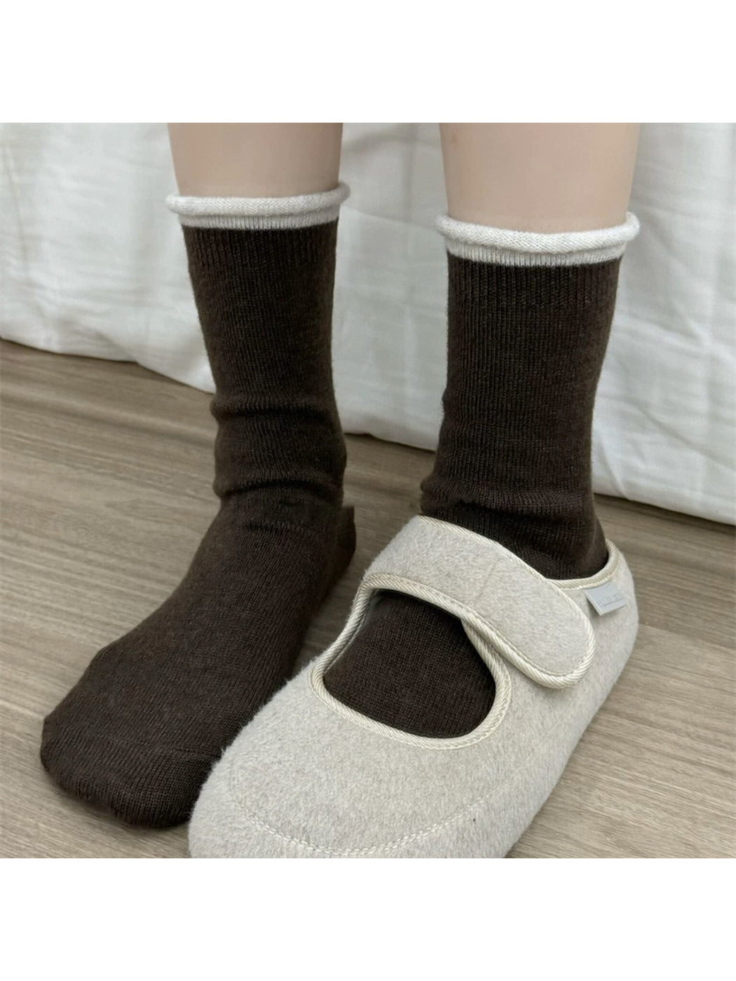 Rufia - Contrast Trim Crew Socks