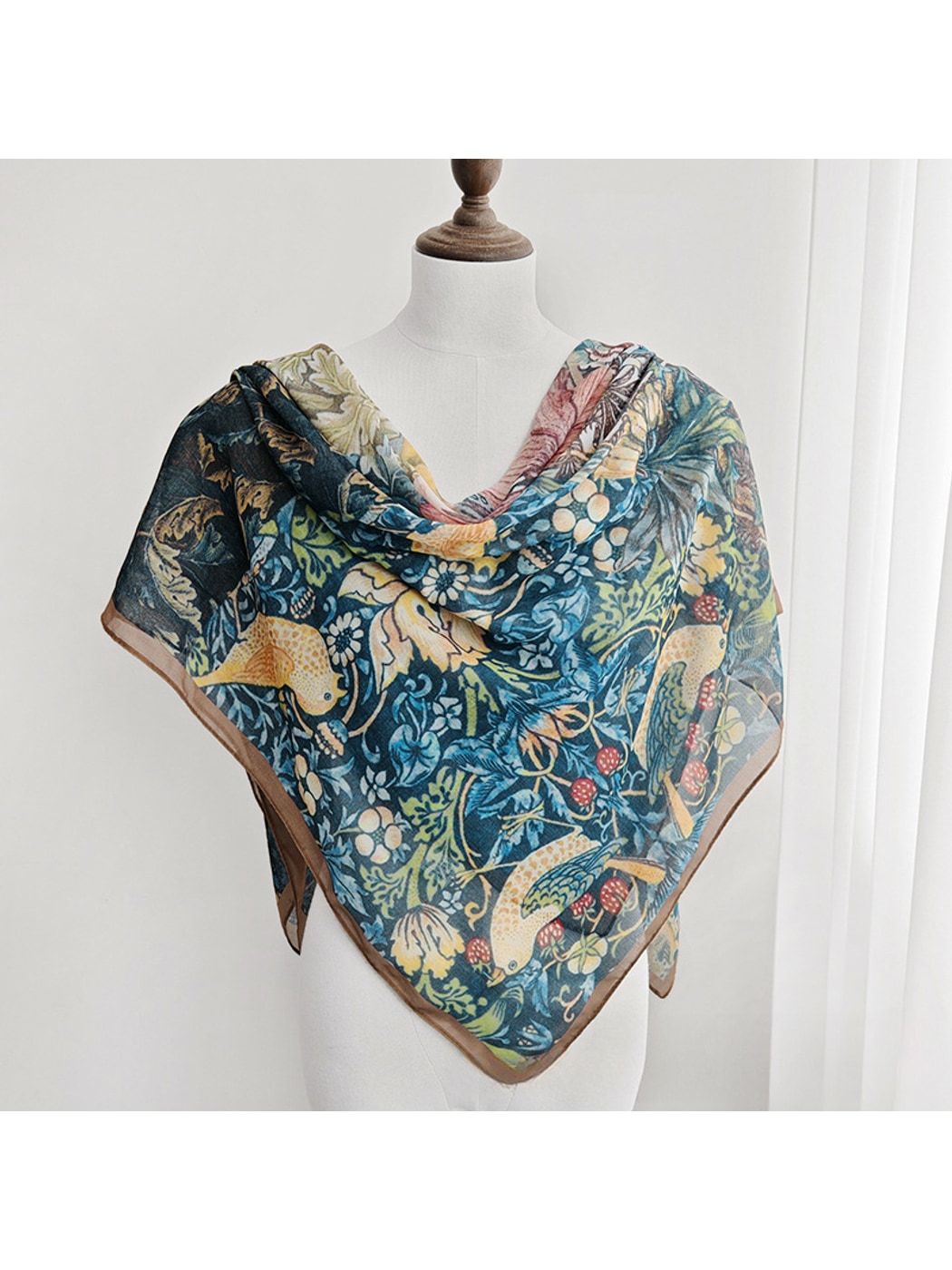 Scarvii - Botanical Collage Print Fashion Square Scarf