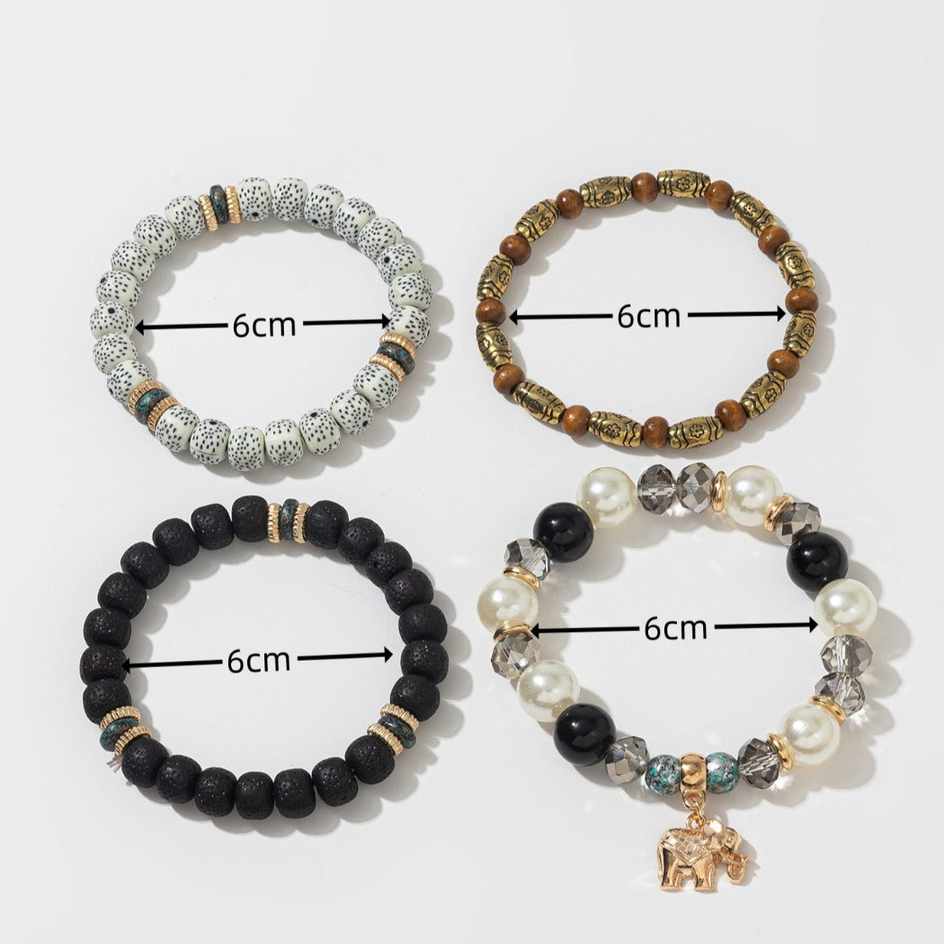 Bauai - 4 In 1 Boho Beaded Bracelet Set - Vintage & Stylish
