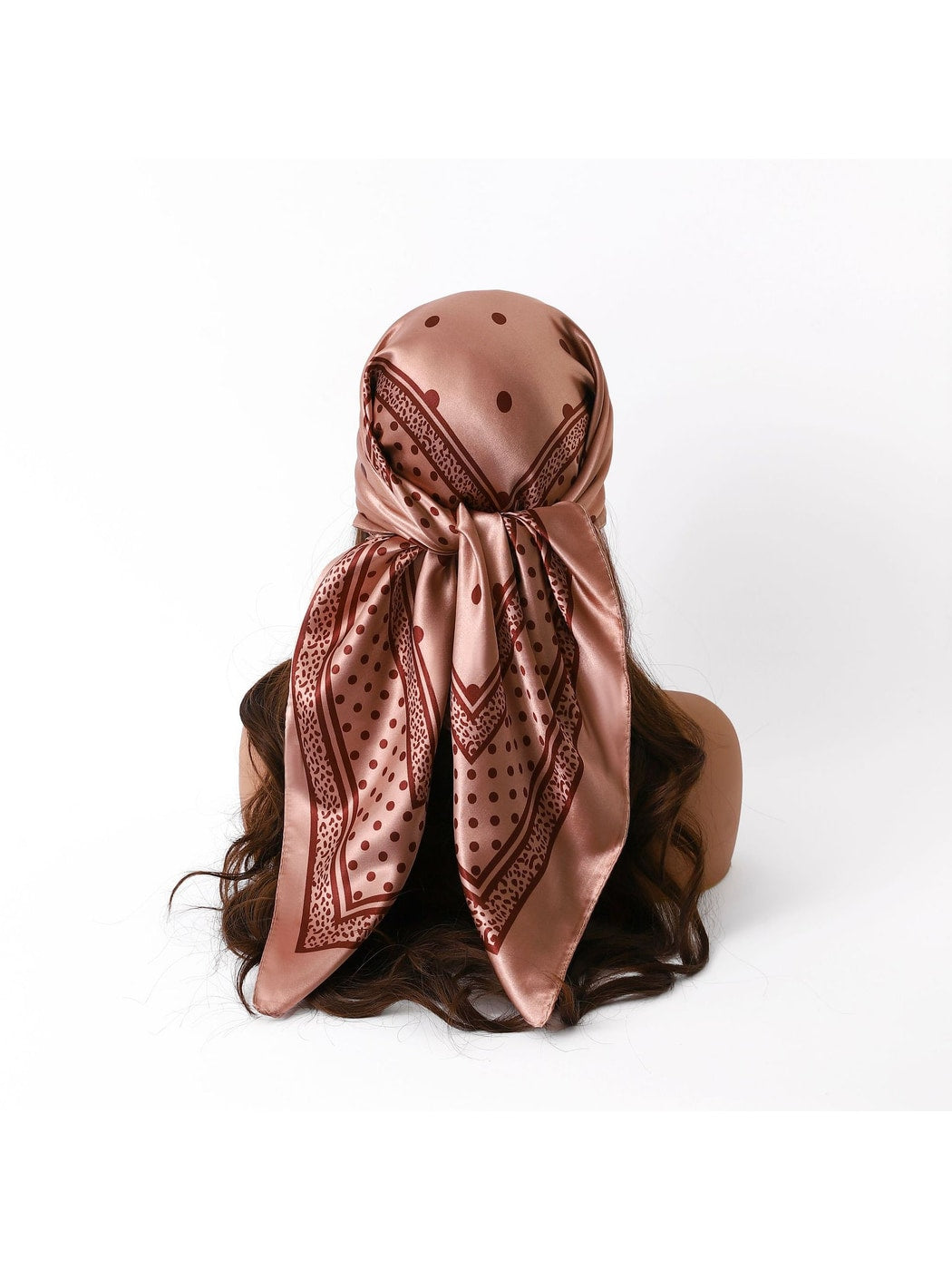 Scarvii - Warm Tones Polka Dot Printed Square Scarf