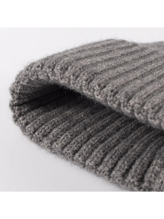 Haila - Solid Rib Knit Cuffed Beanie
