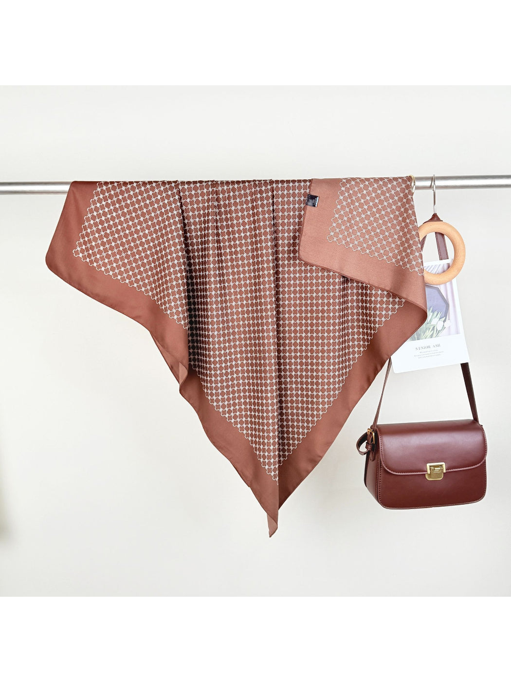 Scarvii Soft Geo Bandana Square Scarf folded neatly with visible edges and design