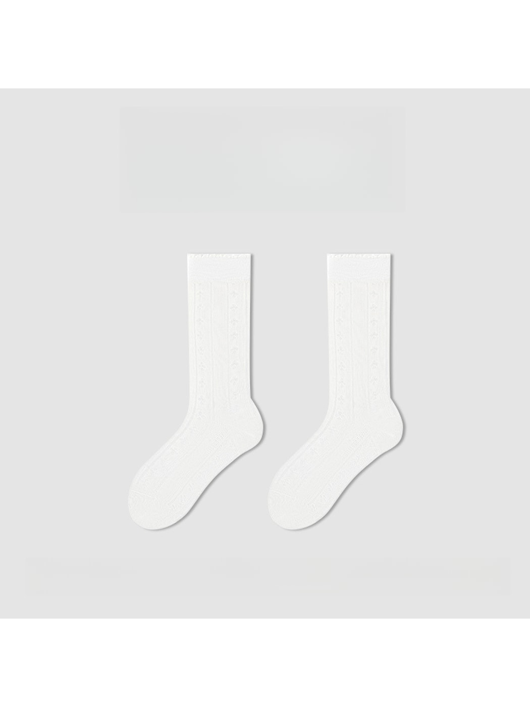 Rufia - Minimalist Solid White Openwork Crew Socks