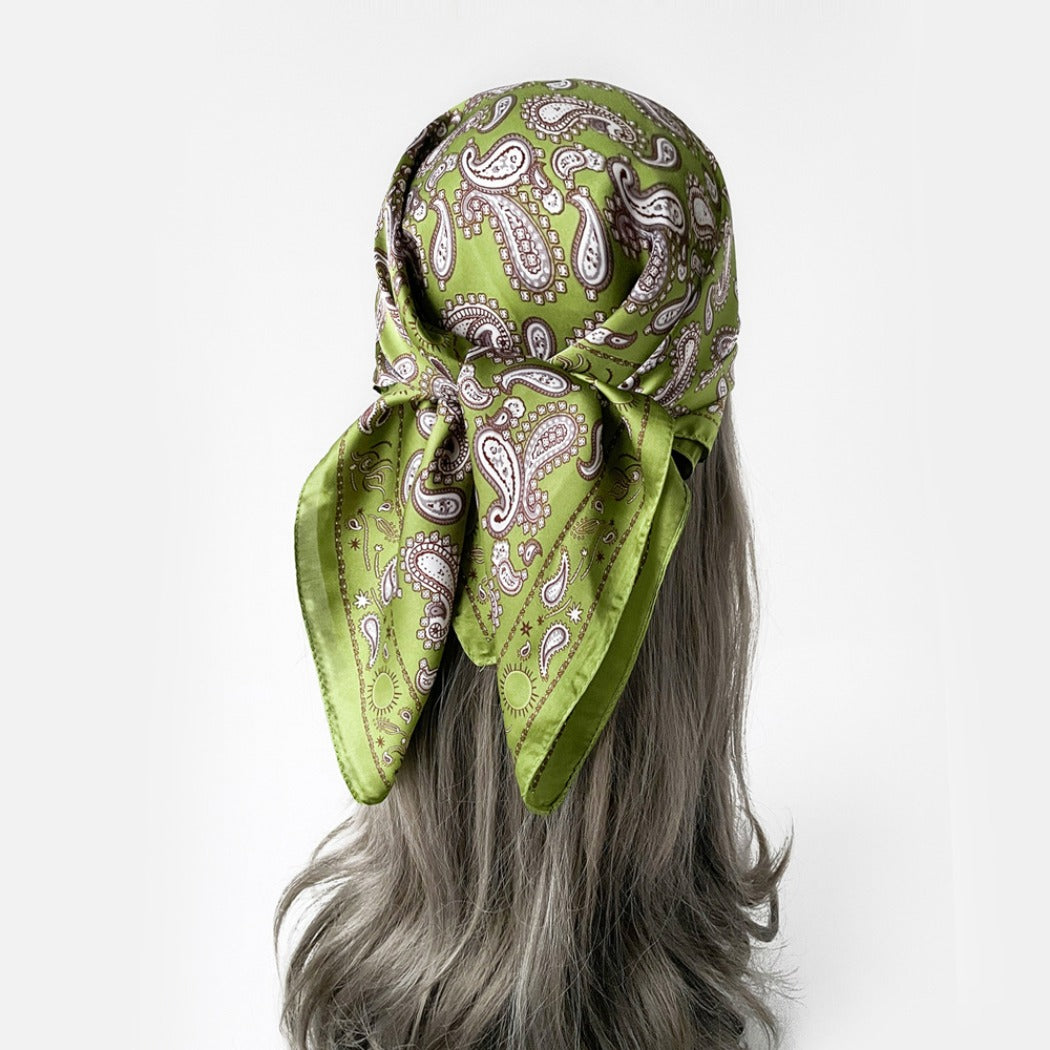 Scarvii - Soft Vintage Paisley Printed Square Scarf