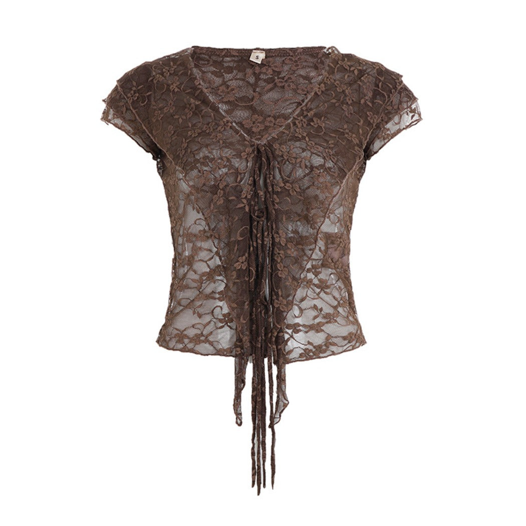 Crosa - Vintage Lace Tee small - Sexy & Slimming