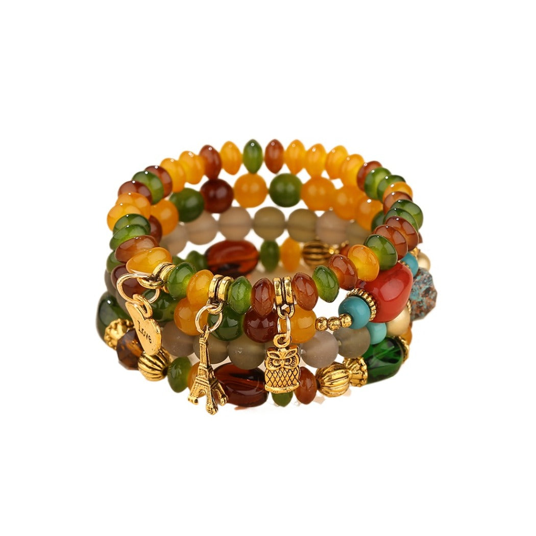 Bauai - 4-in-1 Stylish Charm Stackable Bracelet Set With Pendants