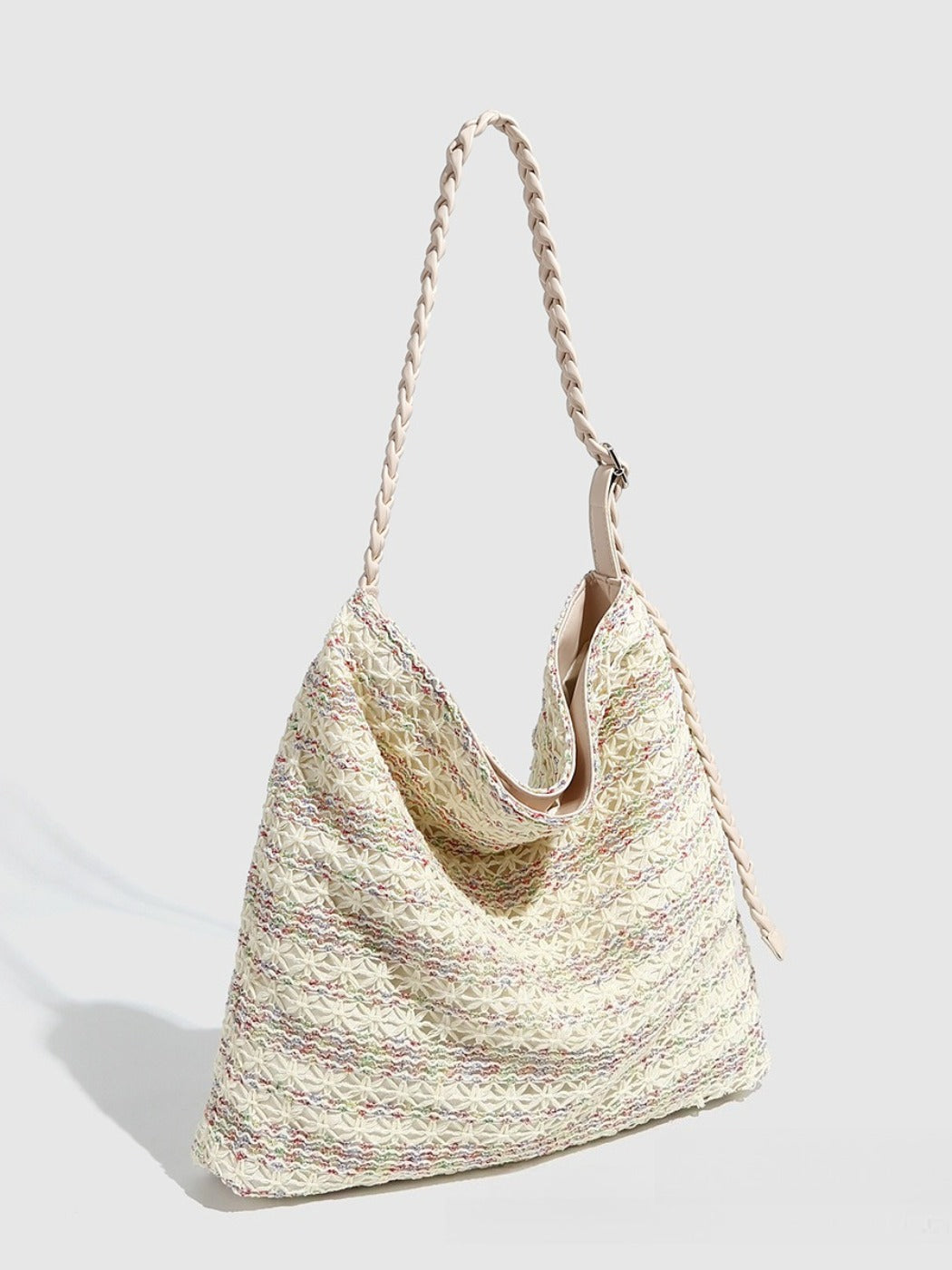 Cosbai - Rainbow Woven Single-shoulder Bag with Large Capacity