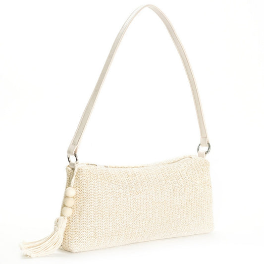 Cosbai - Beige Boho Shoulder Bag With Tassel