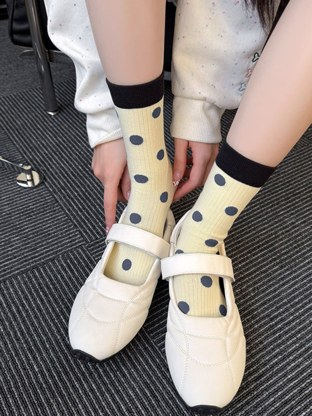 Rufia - Contrast Cuff Polka Crew Socks product image 9