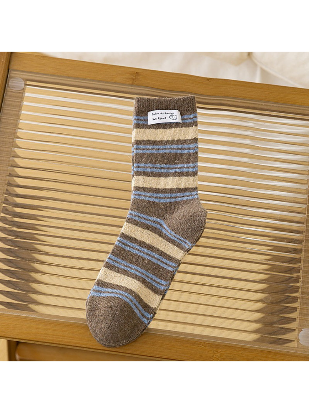 Rufia - Warm Patch Accent Cable Crew Socks
