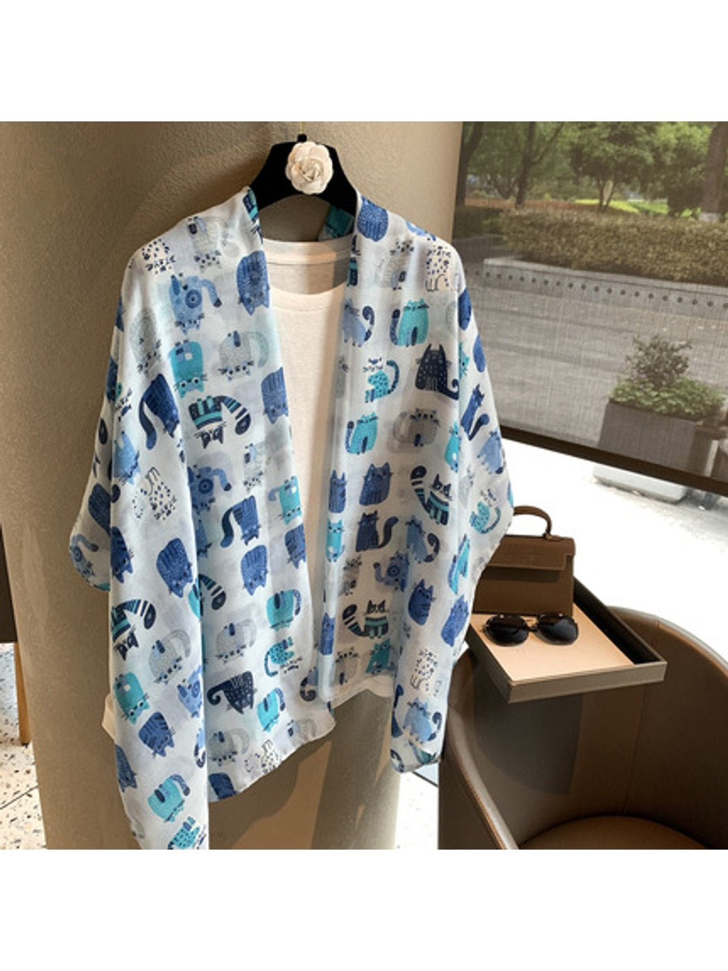Scarvii - Cartoon Animal Print Long Rectangle Shawl