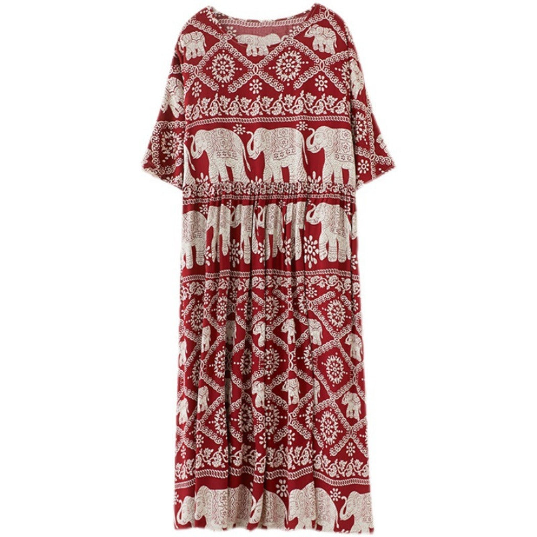 Troposa - Plus Size Boho Dress with Pockets