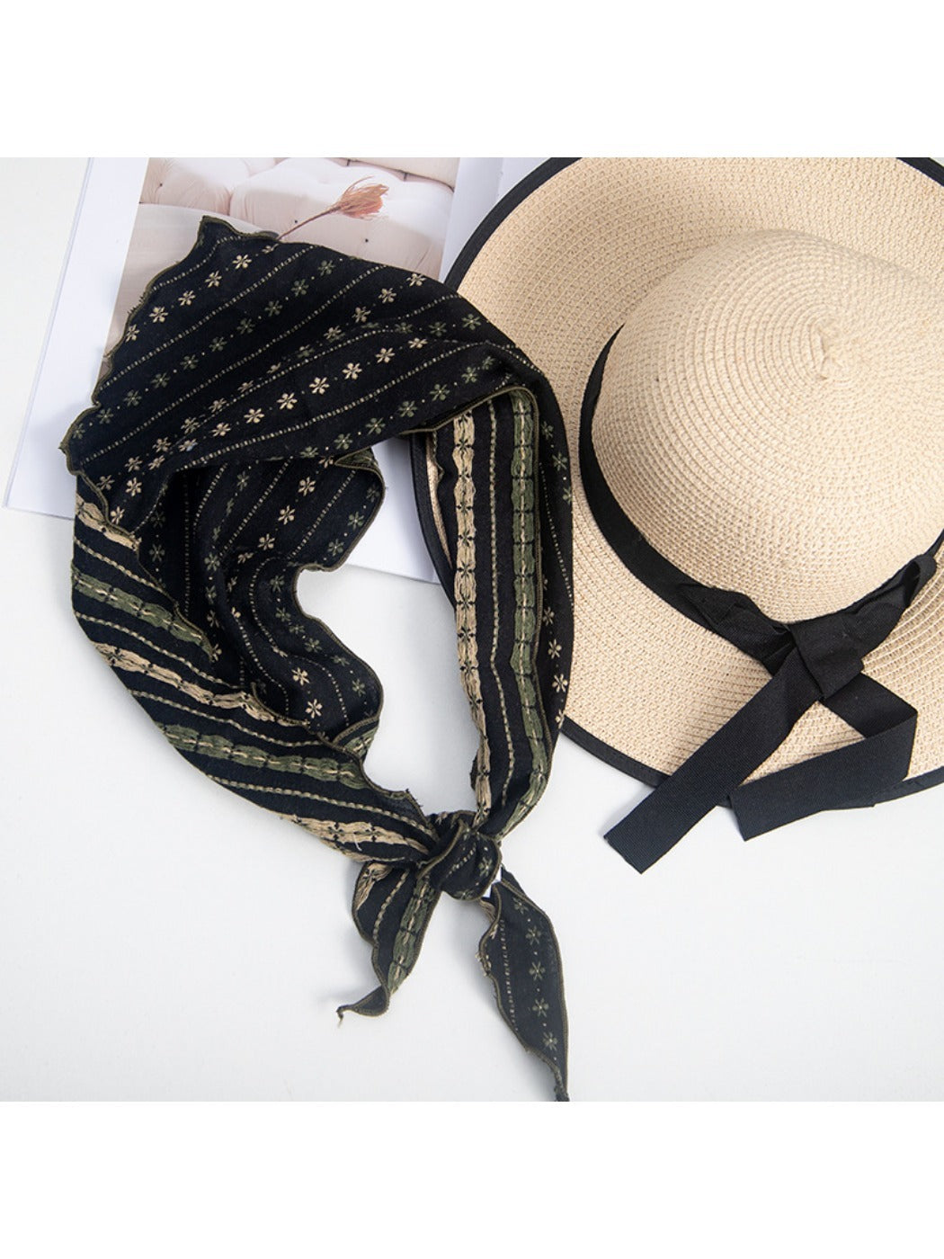 Scarvii - Vintage Embroidered Triangle Scarf