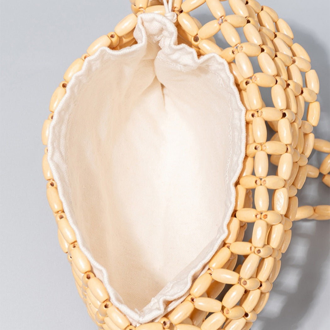 Cosbai - Wooden Bead Woven Crossbody Bag - Stylish & Classic