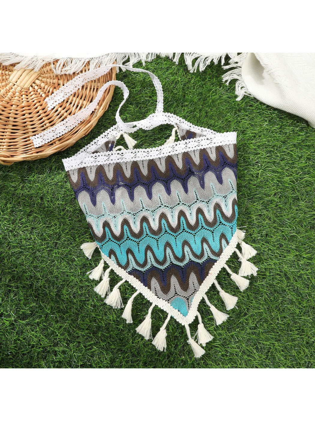 Scarvii Boho Crochet Lace Trim Hair Scarf