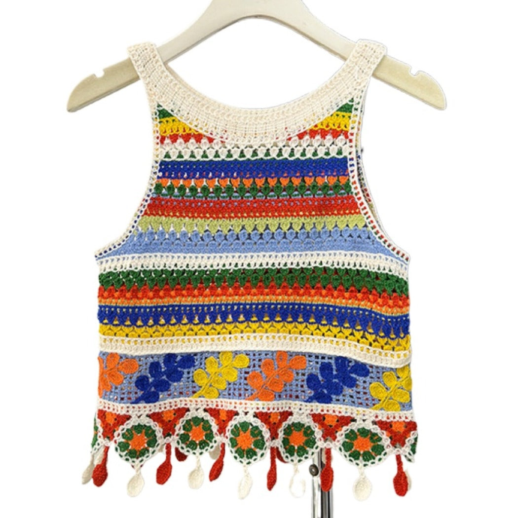 Vesty - Boho Colorblock Knit Vest- Comfortable & Fit