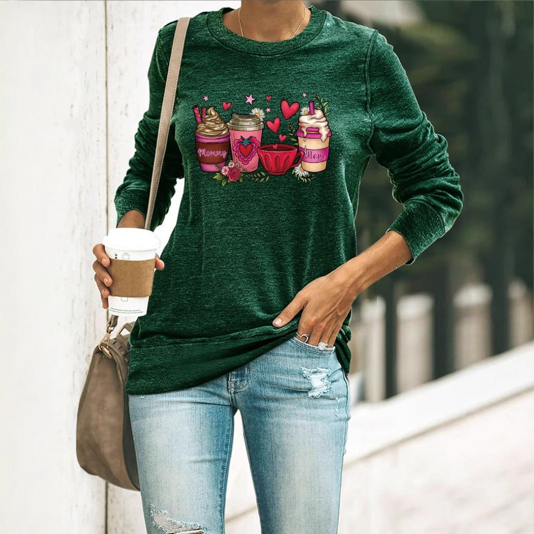 Teesher - Pink Milk Tea Print Tee - Casual Chic