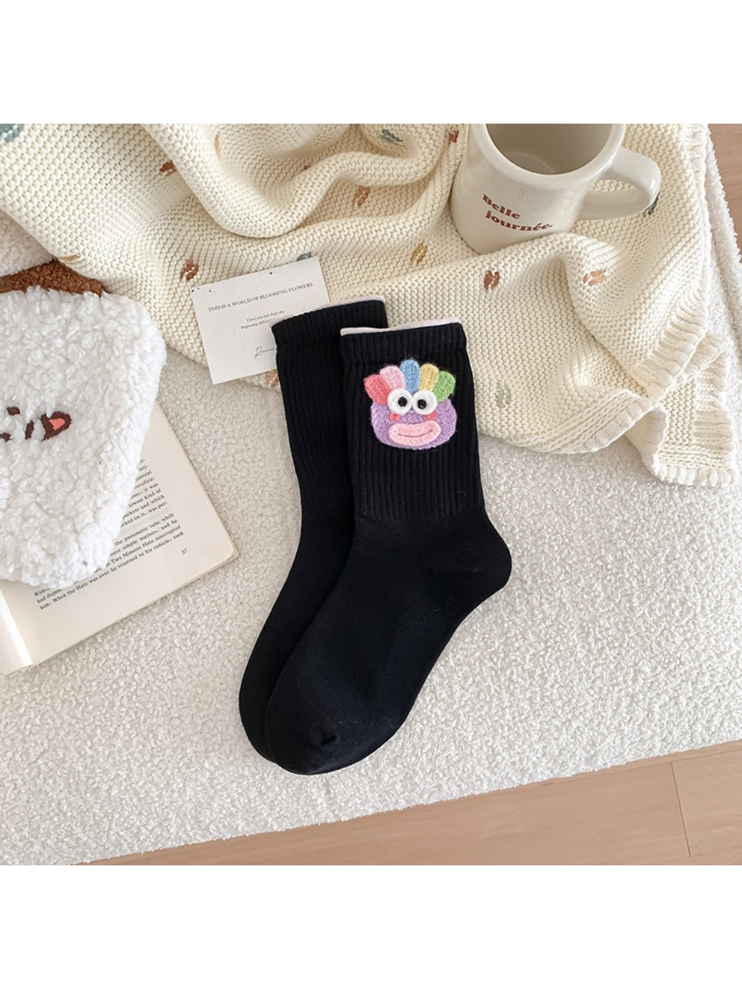 Rufia - Crochet Patch Playful Crew Socks