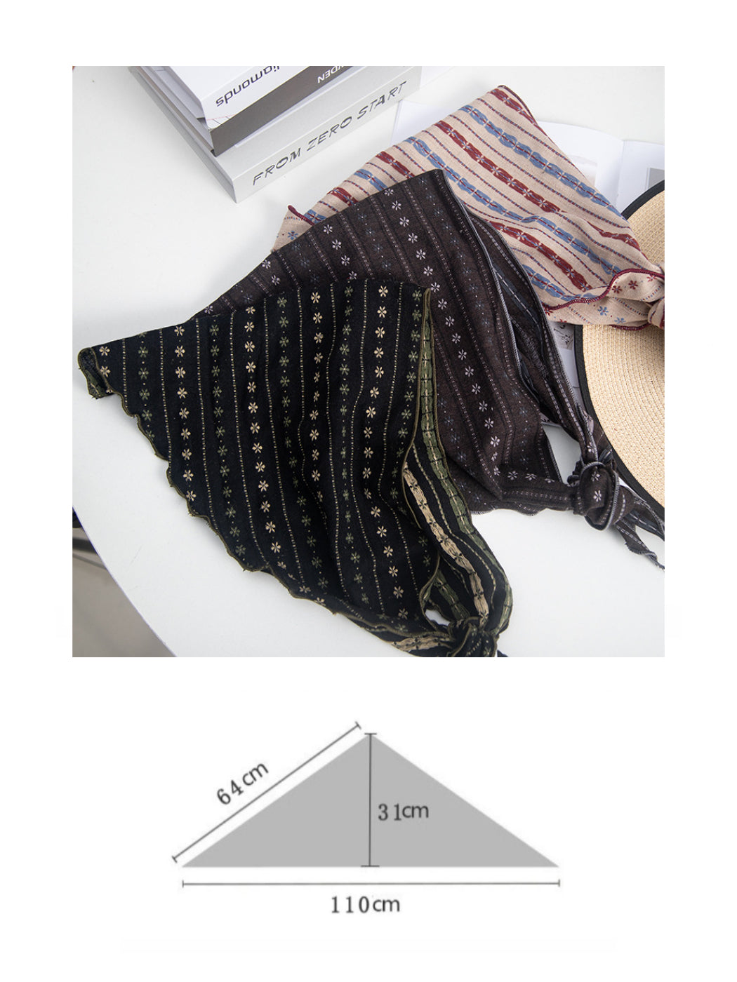 Scarvii - Vintage Embroidered Triangle Scarf