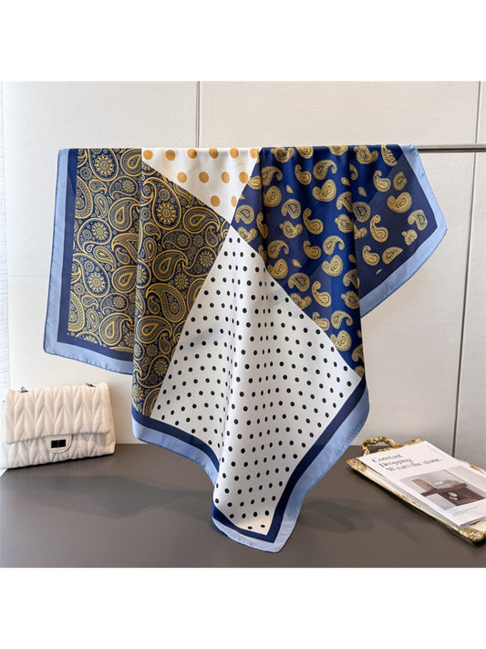 Scarvii - Square Scarf with Paisley & Dots Print