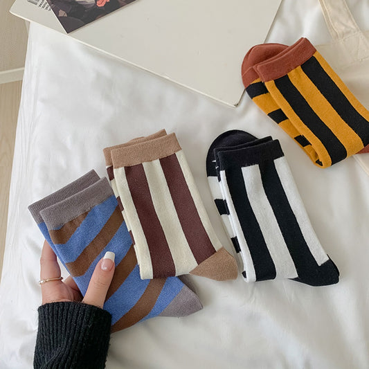 Rufia - Stripe Color-Block Socks - Eye-Catching