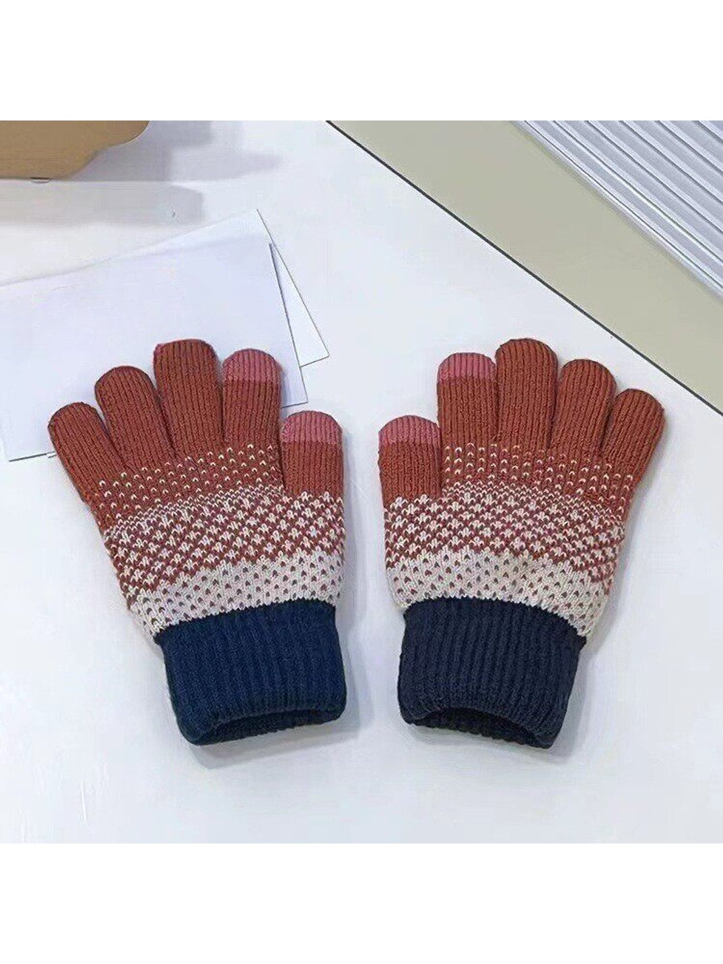 Gloving - Fair Isle Style Full-Finger Winter Gloves