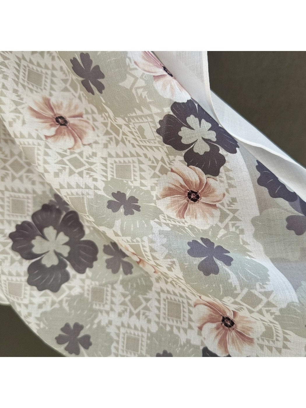 Scarvii - Blush Pink Floral Print Square Scarf