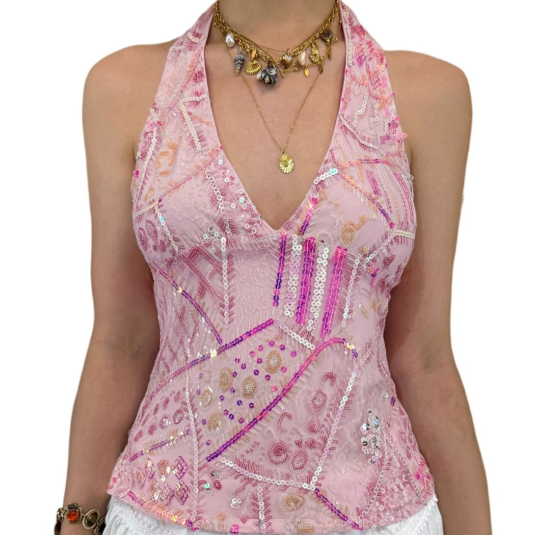 Vesty - Sequin Halter Cami - Sweet & Sparkly