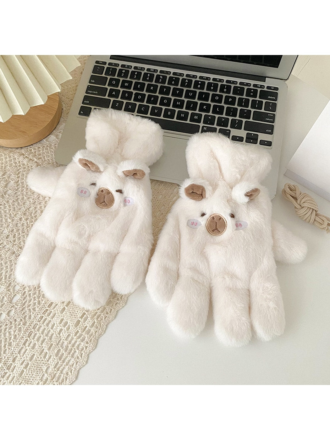 Gloving - Cute Bear Foldover Plush Winter Gloves