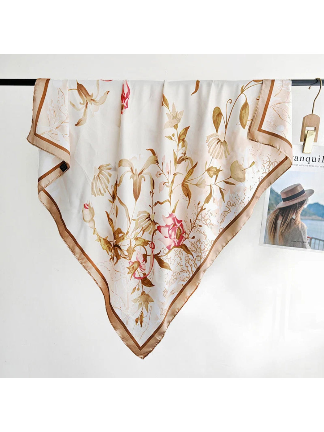 Scarvii - Botanical Floral Print Square Scarf