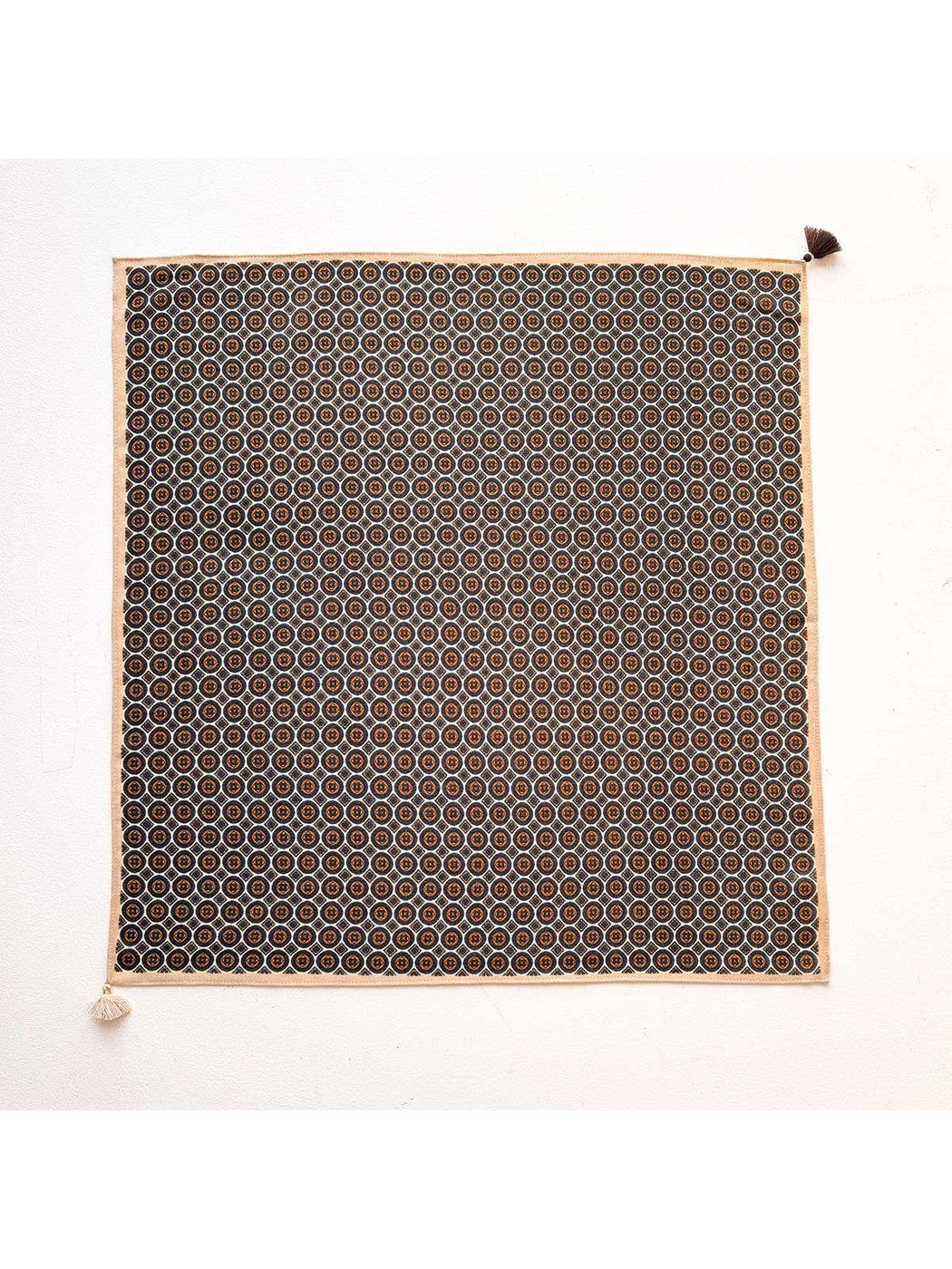 Scarvii - Bright Circular Pattern Tassel Square Scarf
