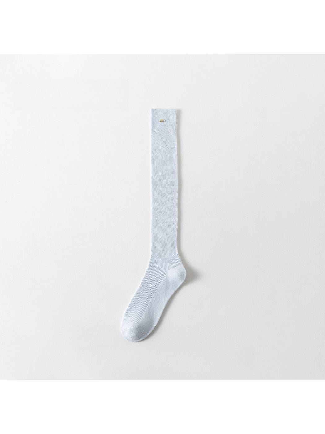 Rufia - Small Metal Plate Detail Solid Color Knee-high Socks
