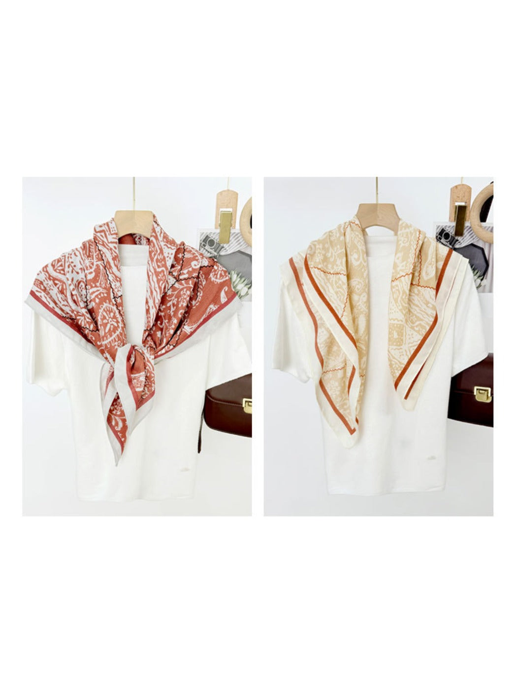 Scarvii - Vintage Paisley Square Scarf for Women