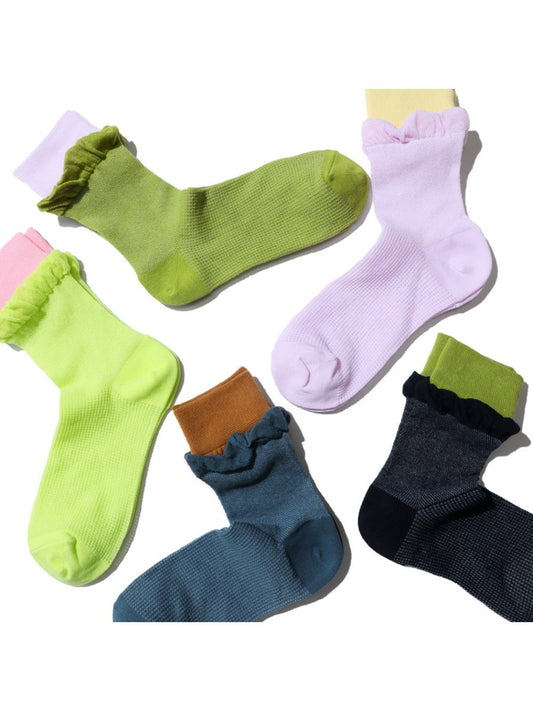 Rufia - Women's Color-blocked Cuff Socks