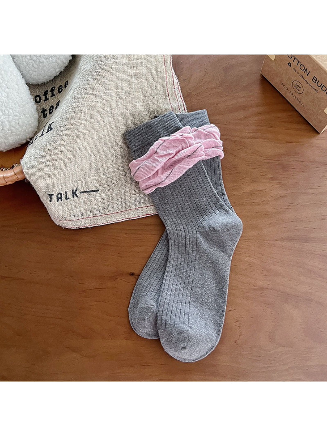 Rufia - Layered Ruffle Cozy Crew Socks