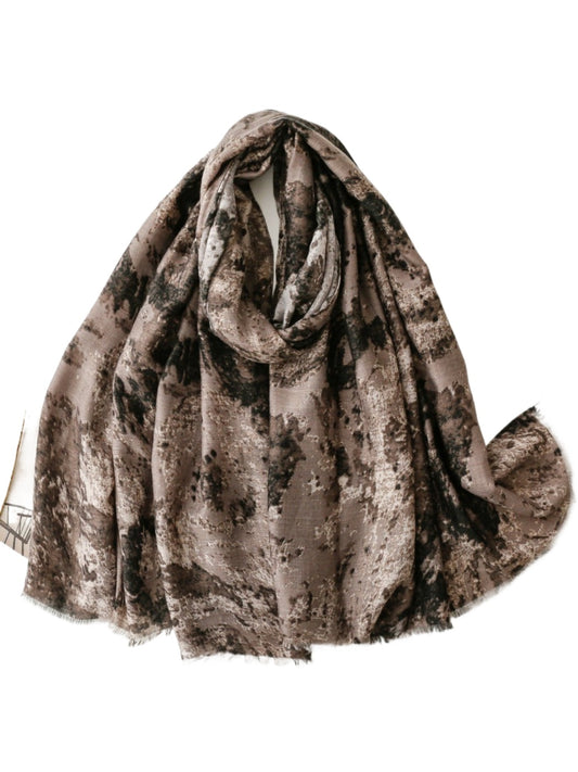 Scarvii - Vintage Dark Ombre Print Scarf