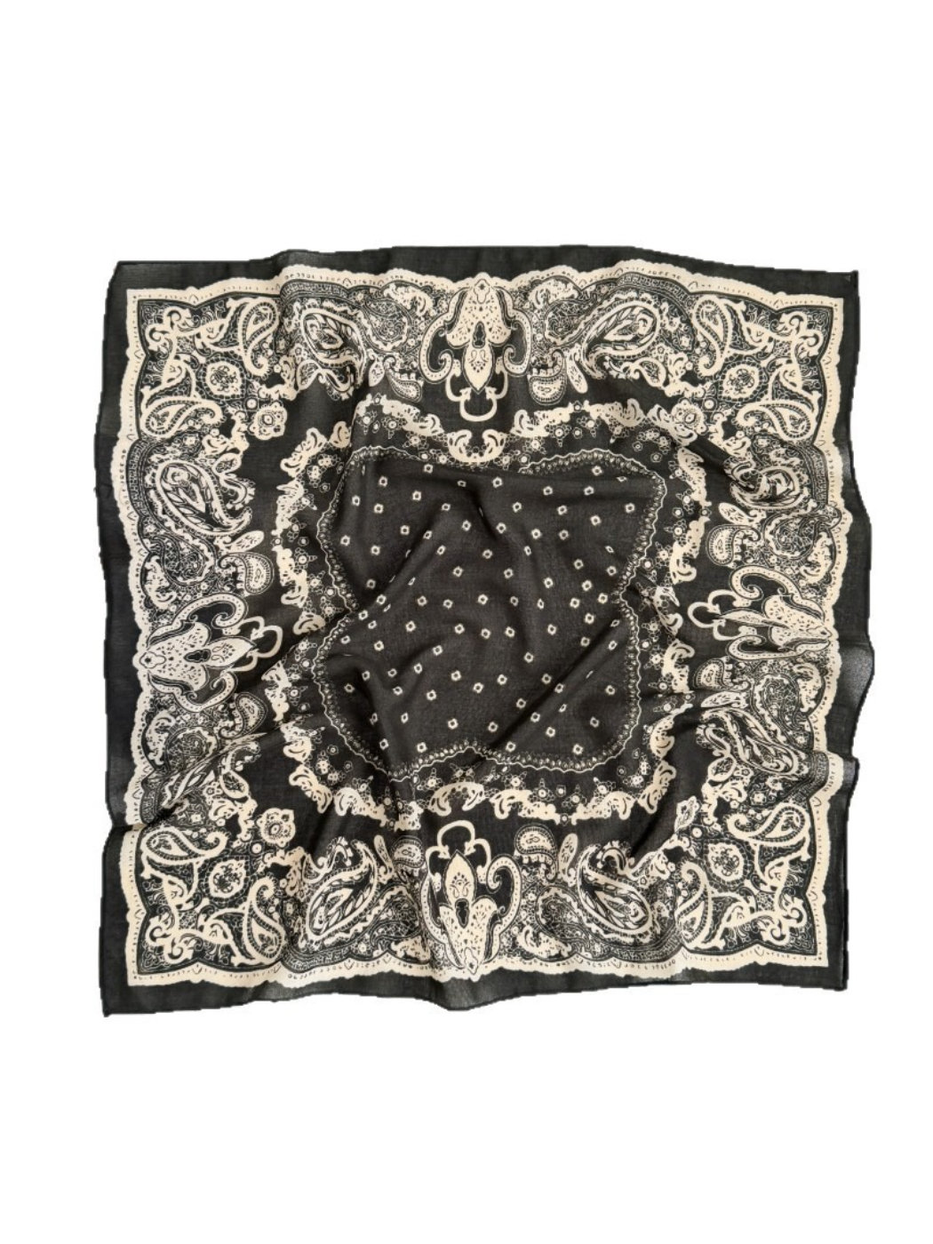 Scarvii - Paisley Border Tassel Square Scarf