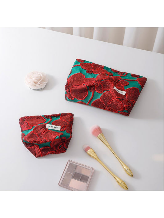 Cosbai Floral Print Handheld Cosmetic Pouch Bag product image