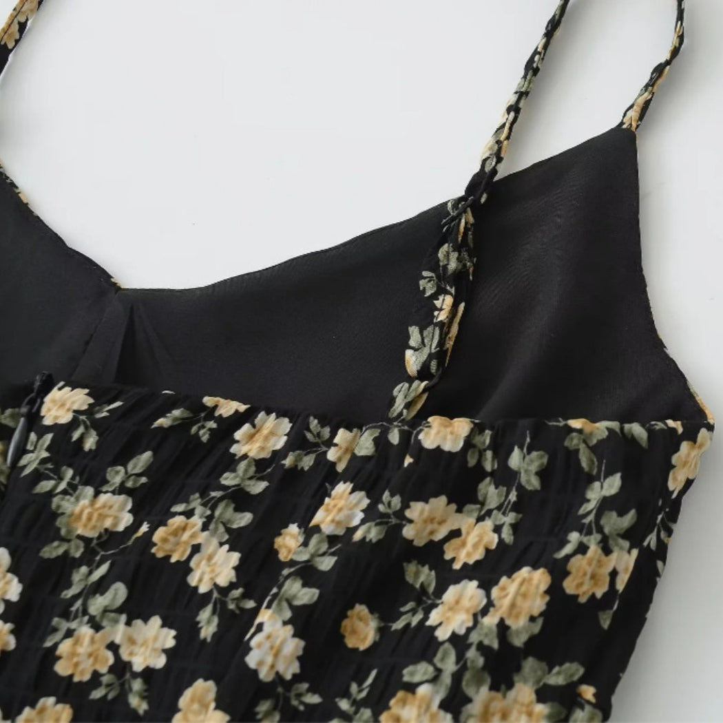 Troposa - Floral V-Neck Slip Dress - Resort Chic