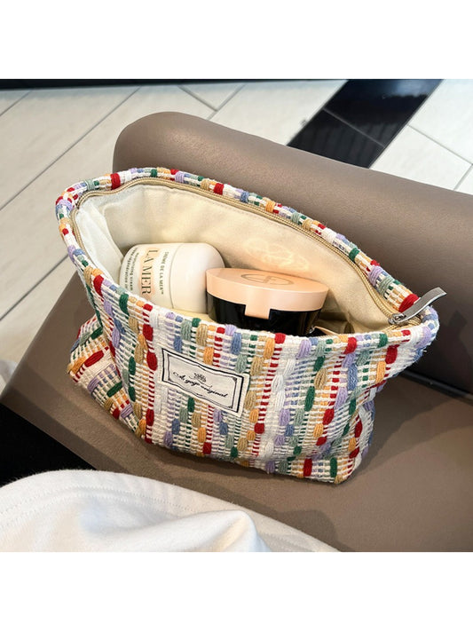 Cosbai - Multicolor Woven Zip Pouch