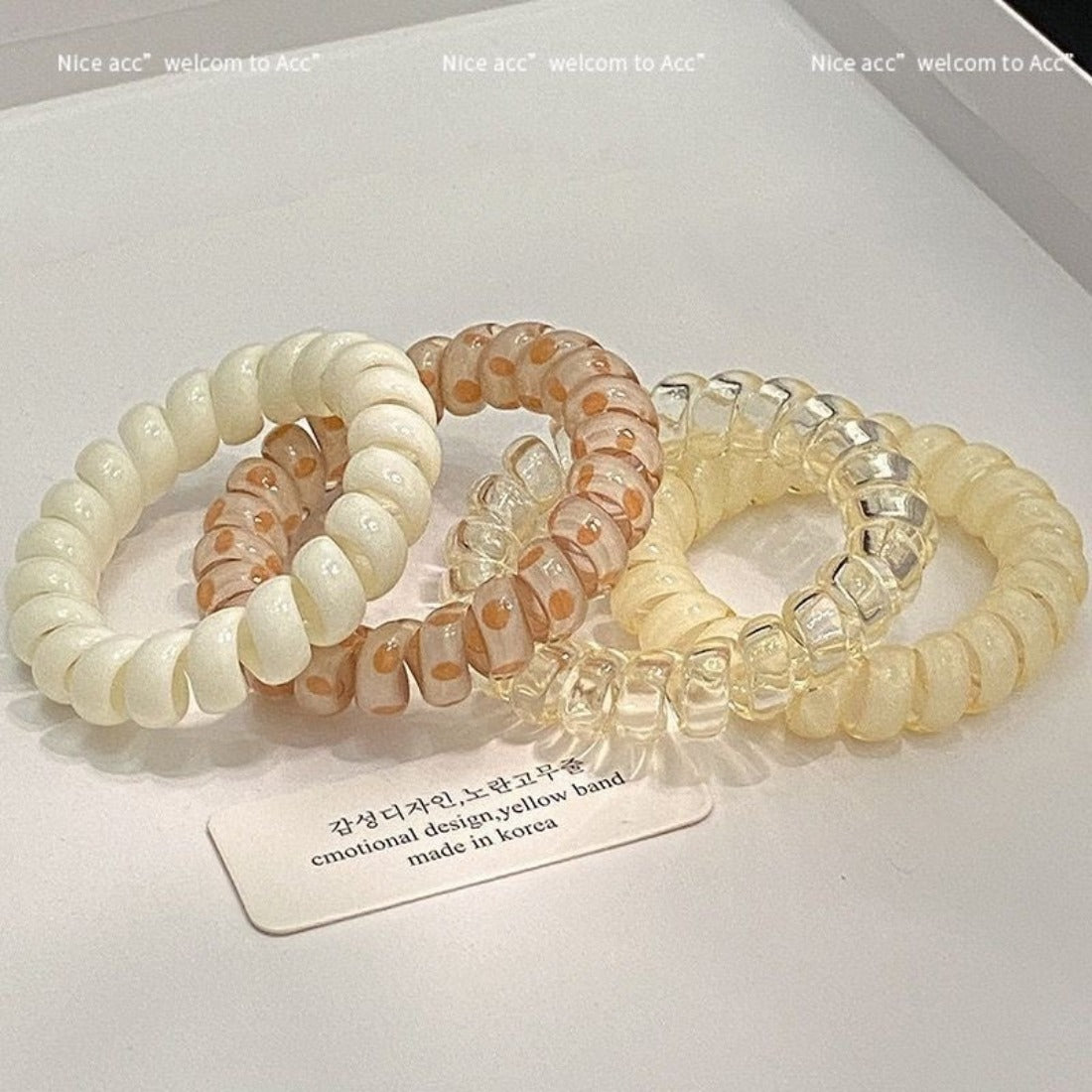Telo - Sweet Yellow Cake Hair Ties (Set of 4)