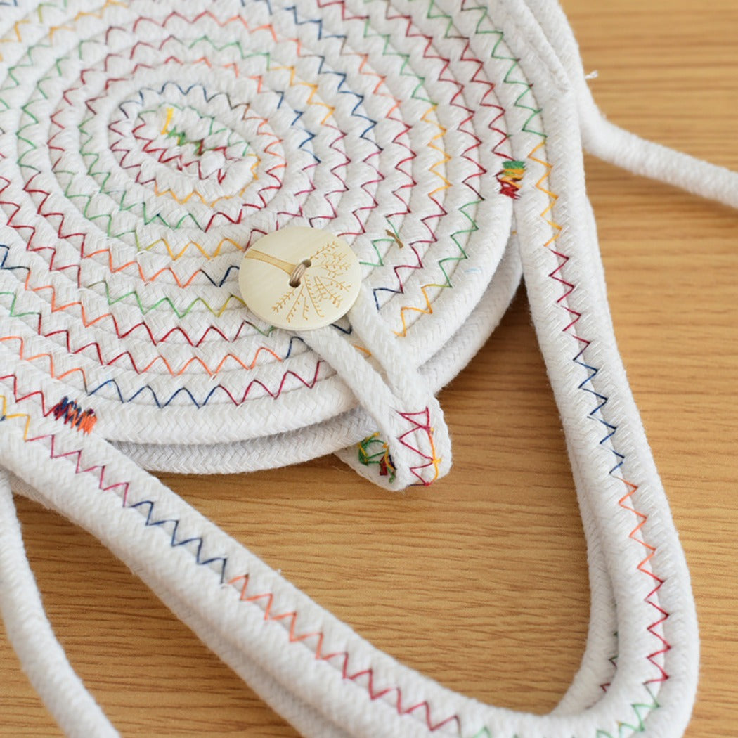 Cosbai - Boho Woven Tote Bag with Button Closure