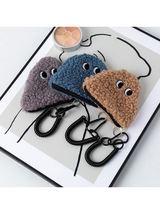 Cosbai - Cute Cartoon Plush Triangle Zipper Coin Purse